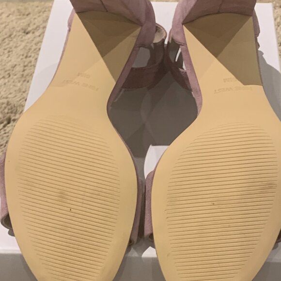 NWOT Nine West Suede Lavendar Sandals - Block / Chunky Heel Ankle Strap sz 5.5 - Picture 3 of 11